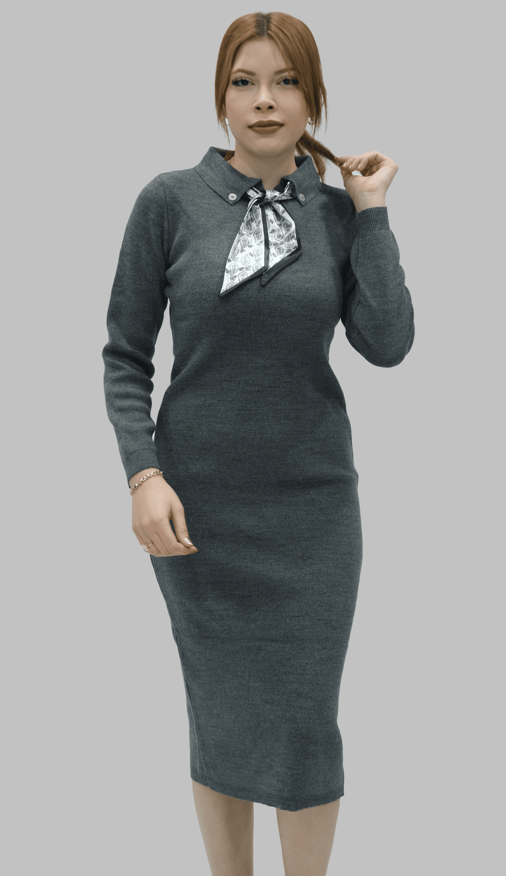 Fular Detaylı Zarif Elbise | 1634 - Desfita