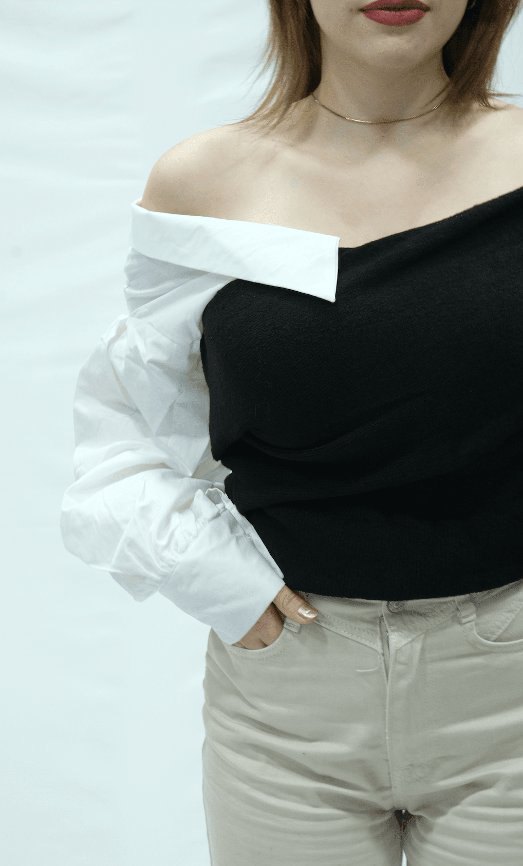 Gömlek Detaylı Triko Kazak 20026 - Desfita