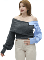 Gömlek Detaylı Triko Kazak 20026 - Desfita