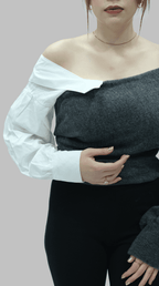 Gömlek Detaylı Triko Kazak 20026 - Desfita