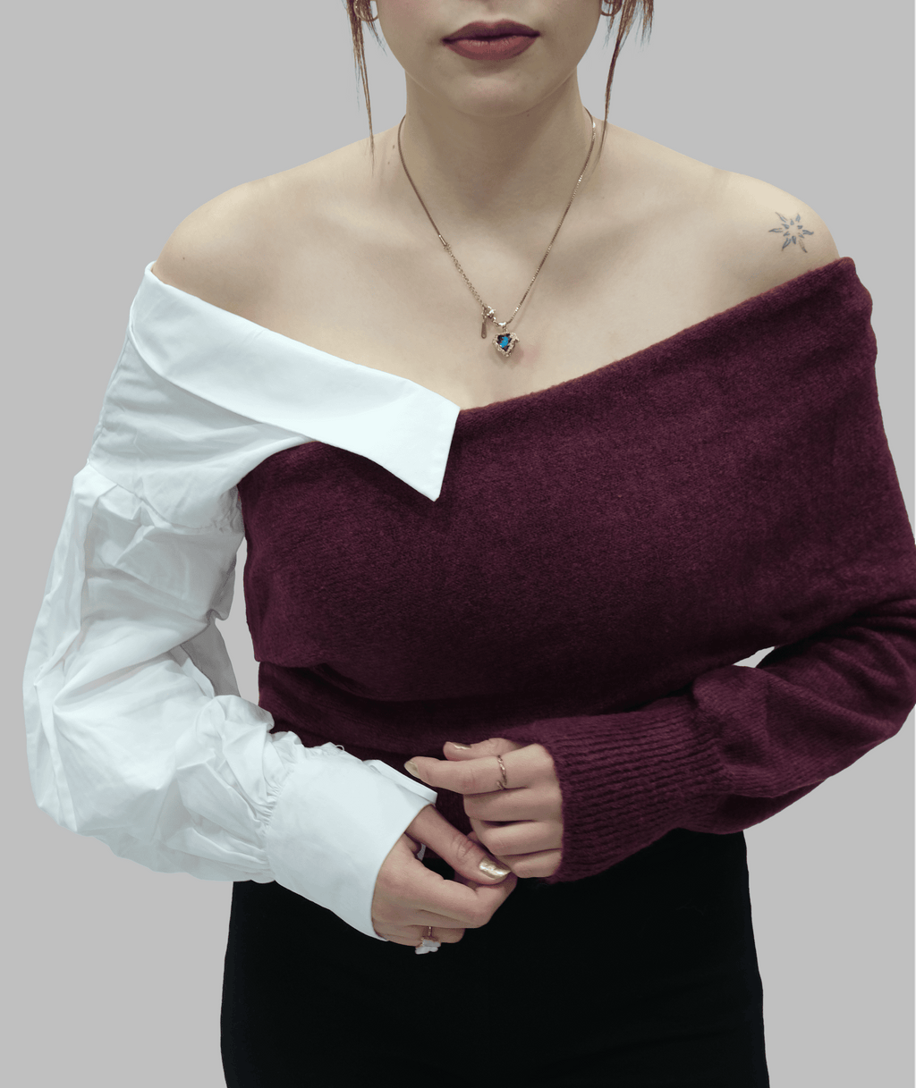 Gömlek Detaylı Triko Kazak 20026 - Desfita