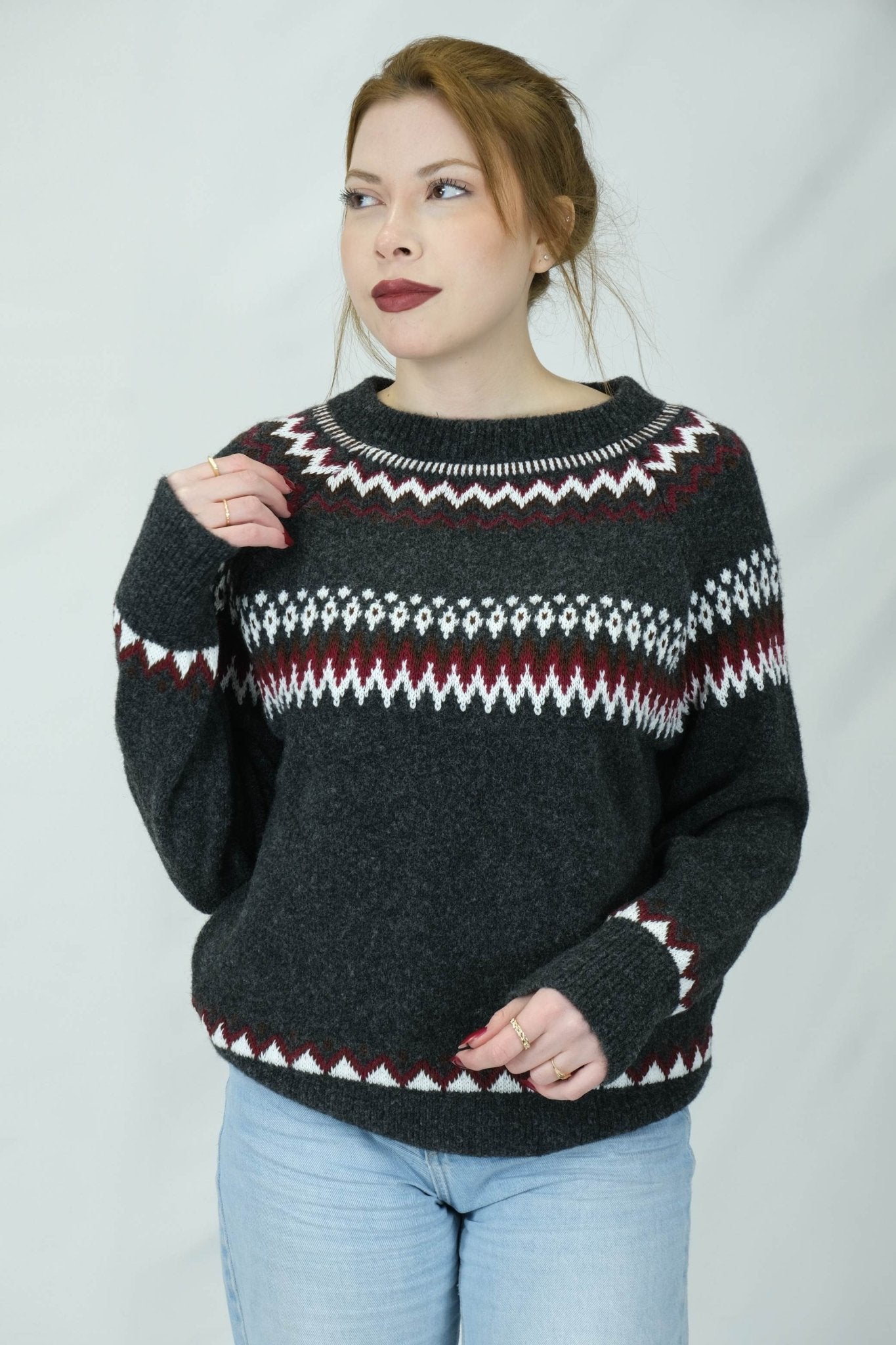 İskandinav desenli triko kazak 1661 Ürün ikincil görseli