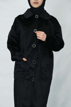 Kadife dokulu oversize kaban 8921 - Desfita