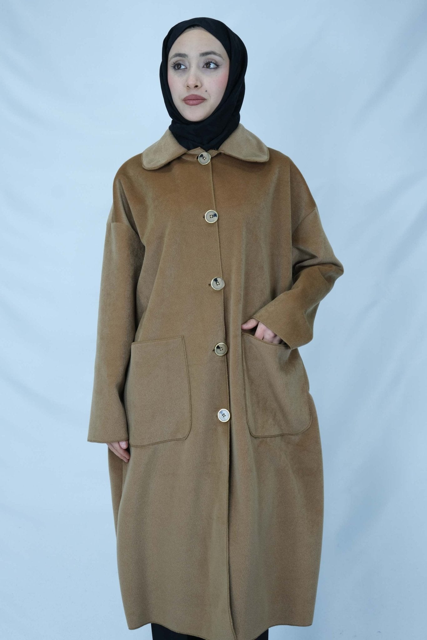 Kadife dokulu oversize kaban 8921 - Desfita