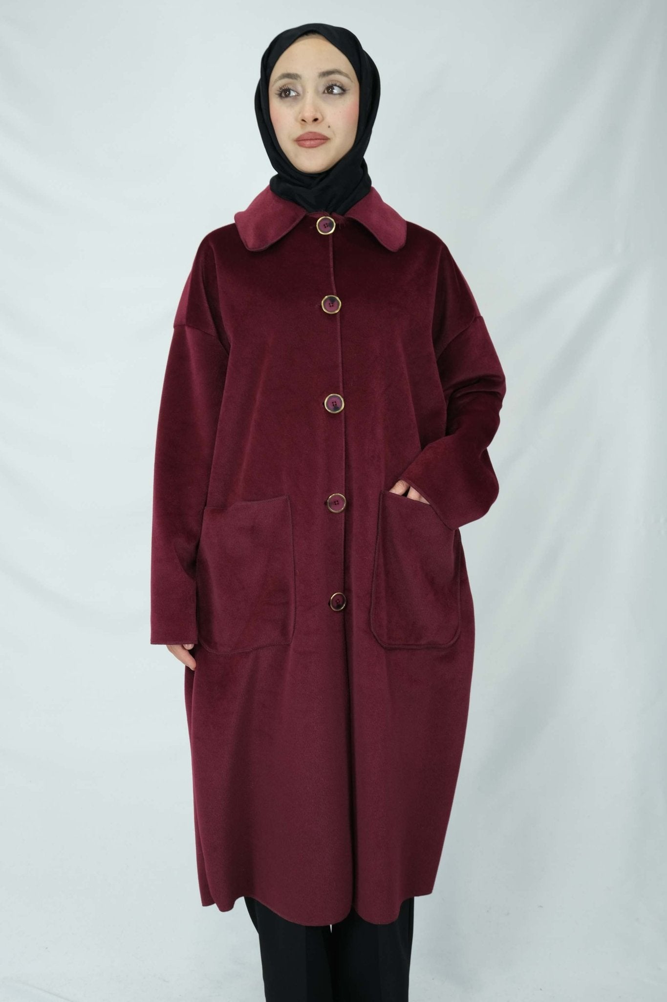 Kadife dokulu oversize kaban 8921 - Desfita Ürün ana görseli