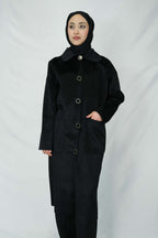 Kadife dokulu oversize kaban 8921 - Desfita