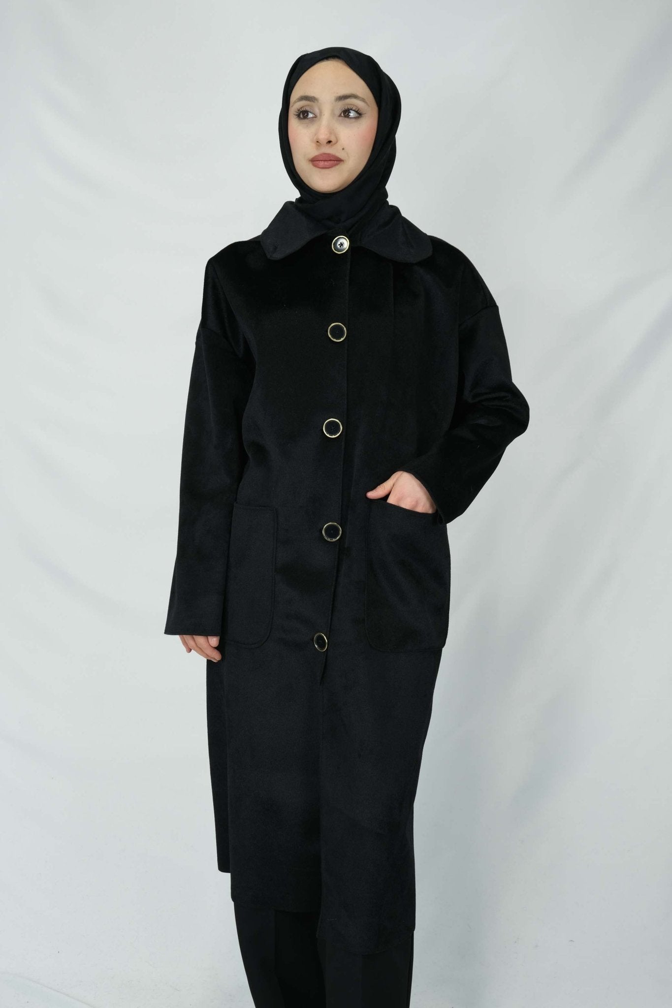 Kadife dokulu oversize kaban 8921 - Desfita