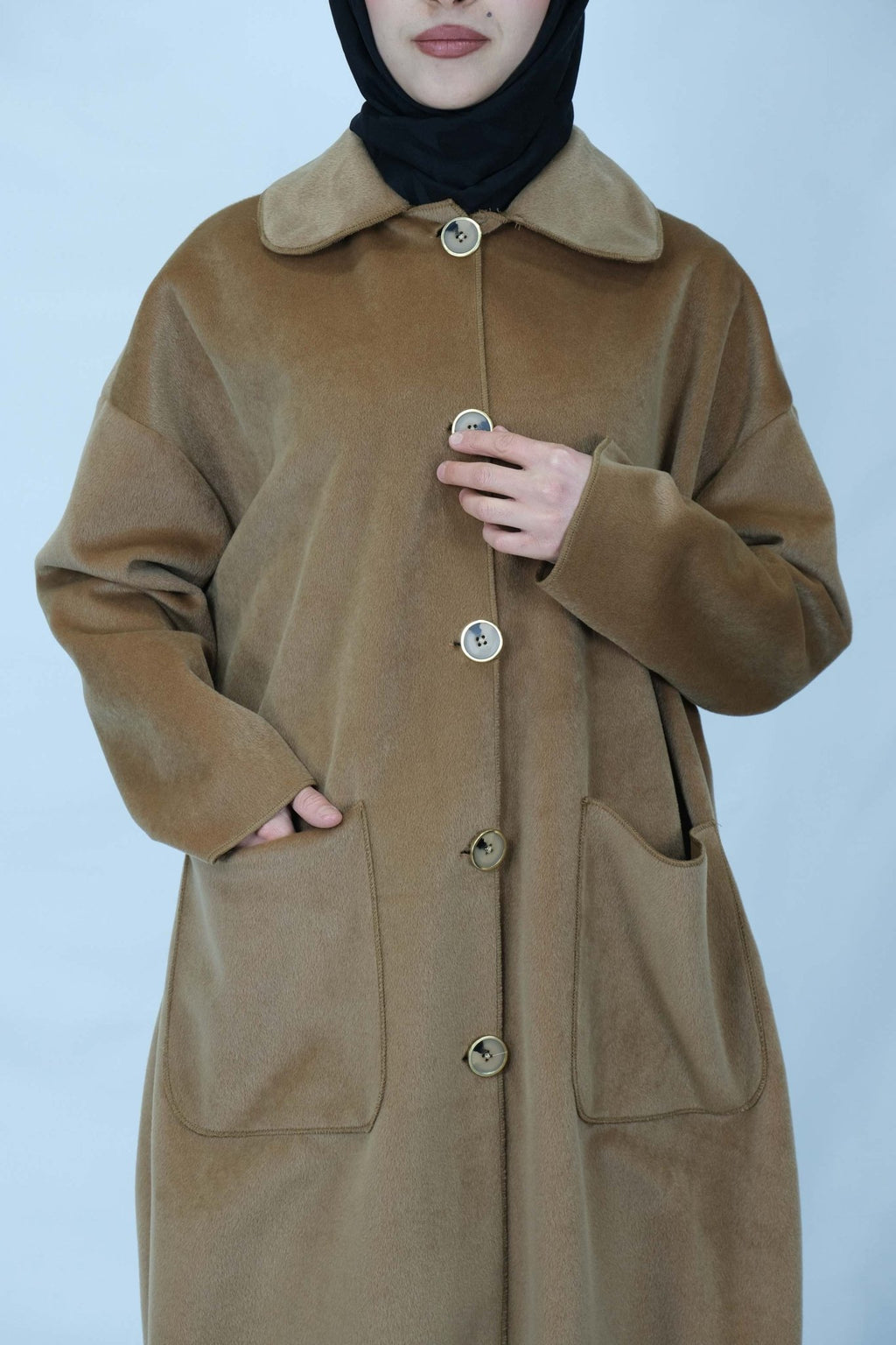 Kadife dokulu oversize kaban 8921 - Desfita