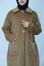 Kadife dokulu oversize kaban 8921 - Desfita