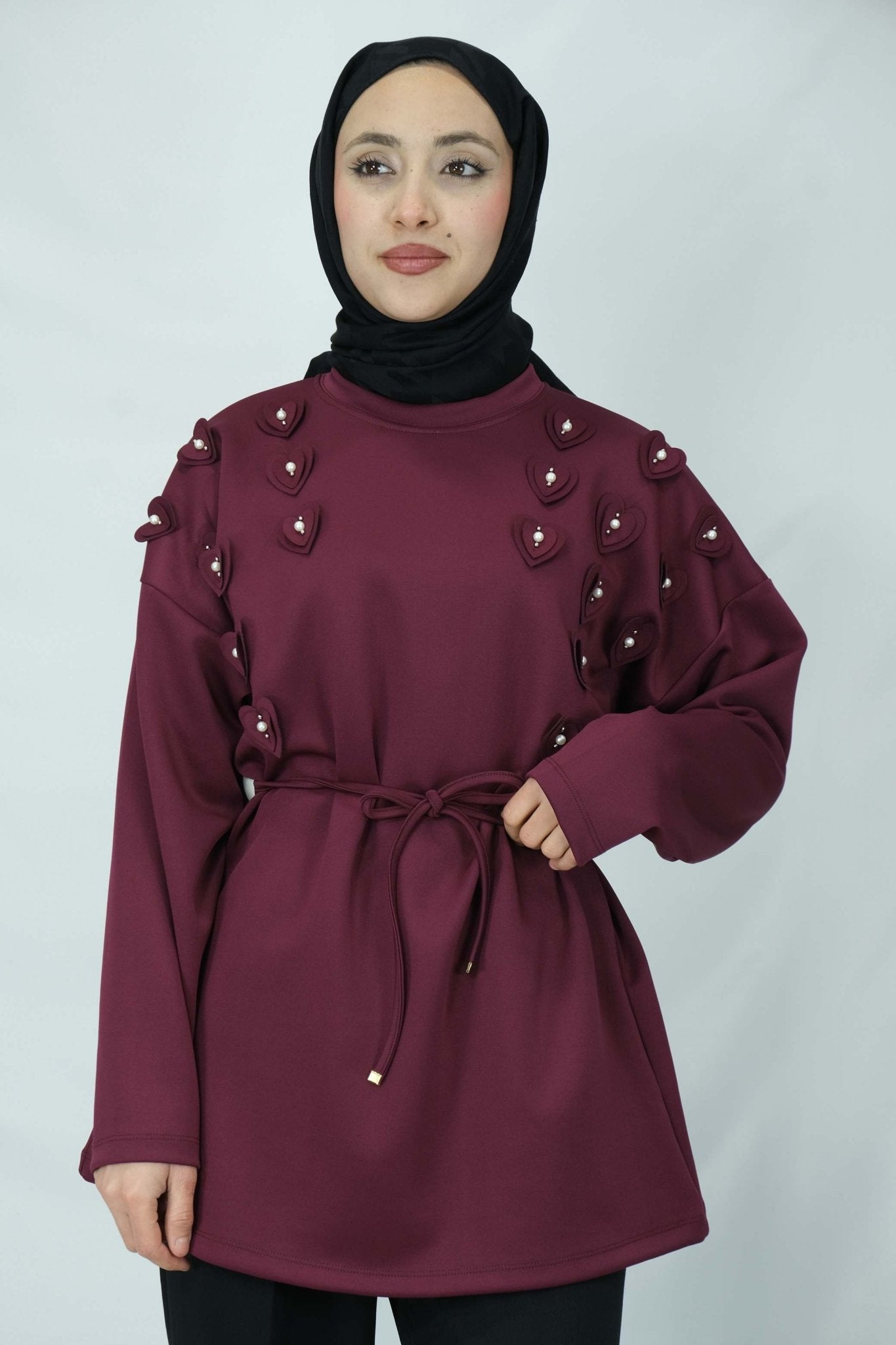 Kalp ve inci detaylı tunik 66010 Ürün ikincil görseli