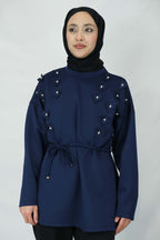 Kalp ve inci detaylı tunik 66010 - Desfita