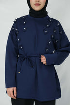 Kalp ve inci detaylı tunik 66010 - Desfita