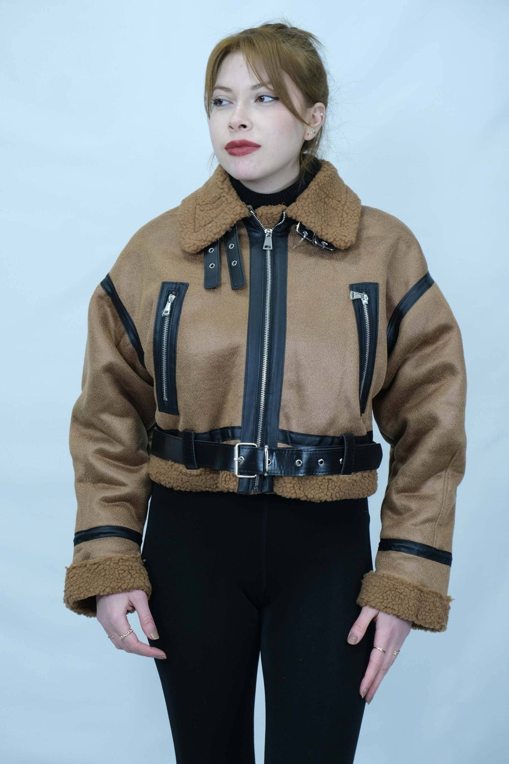 Kemer detaylı mont 3027 - Desfita