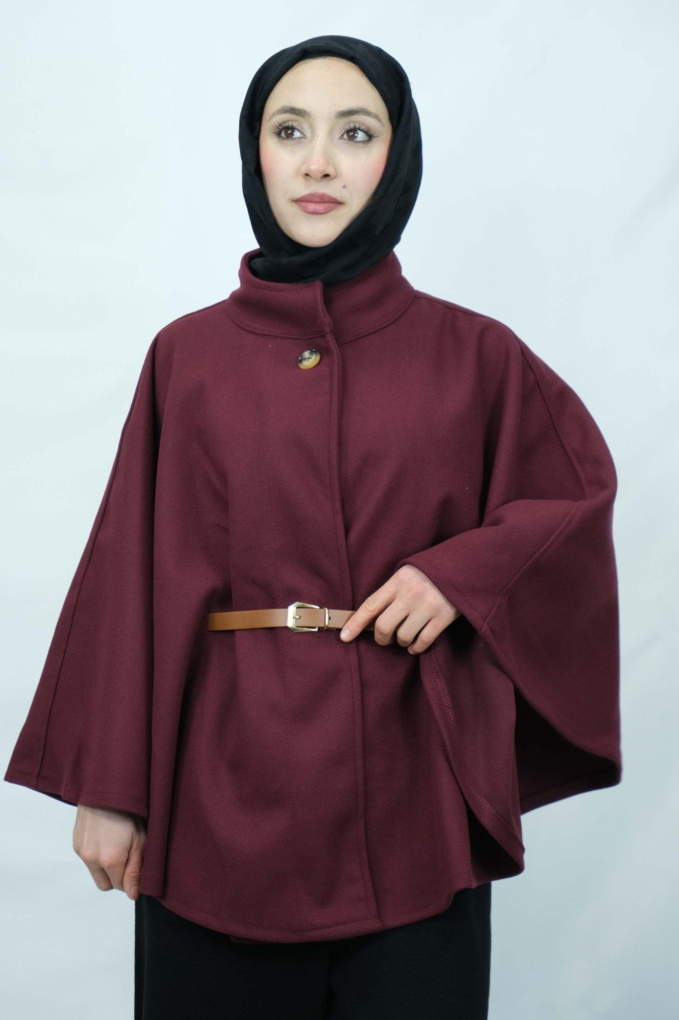 kemer detaylı panço 8932 Ürün ikincil görseli