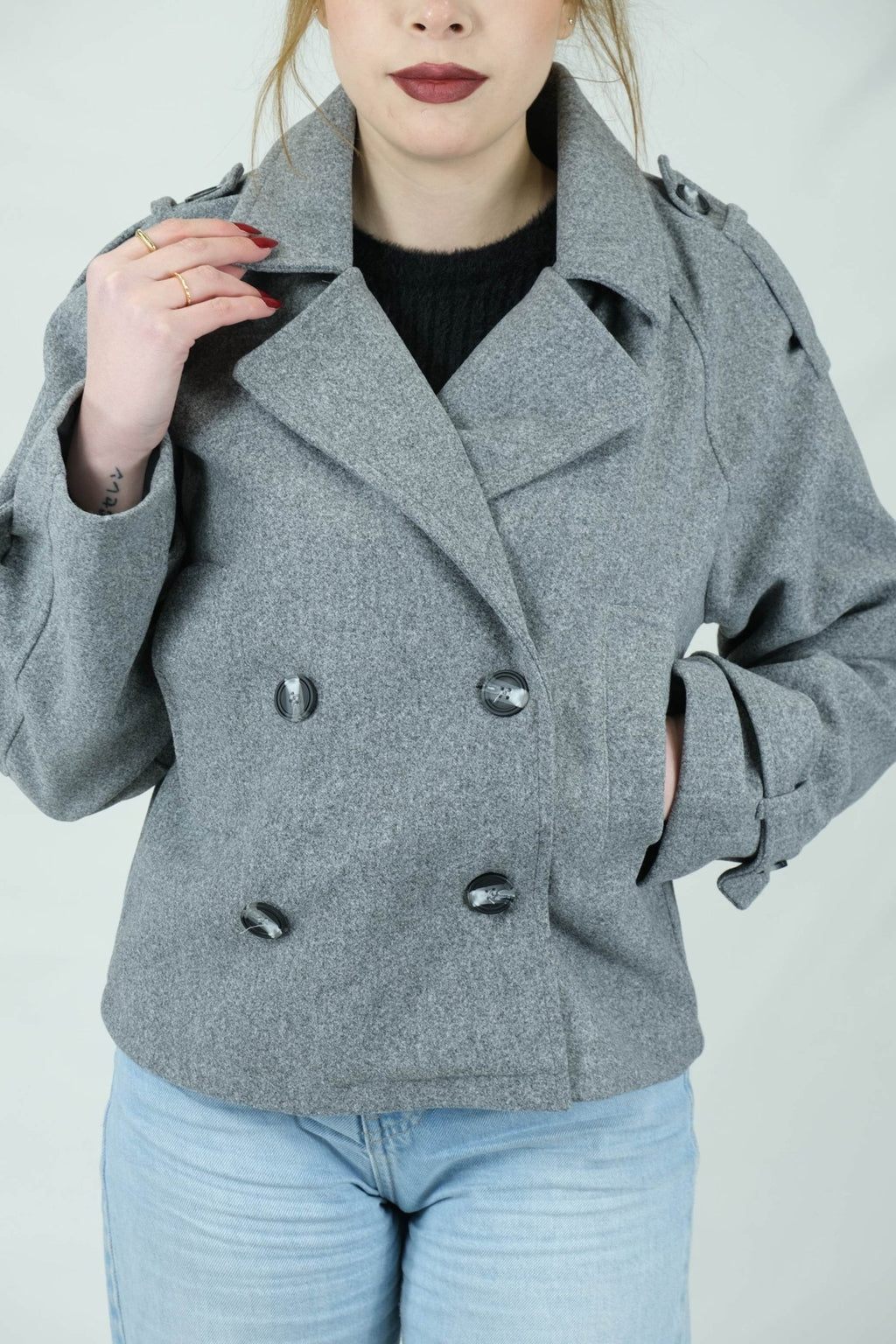 kruvaze kesim kısa kaban 6972 - Desfita