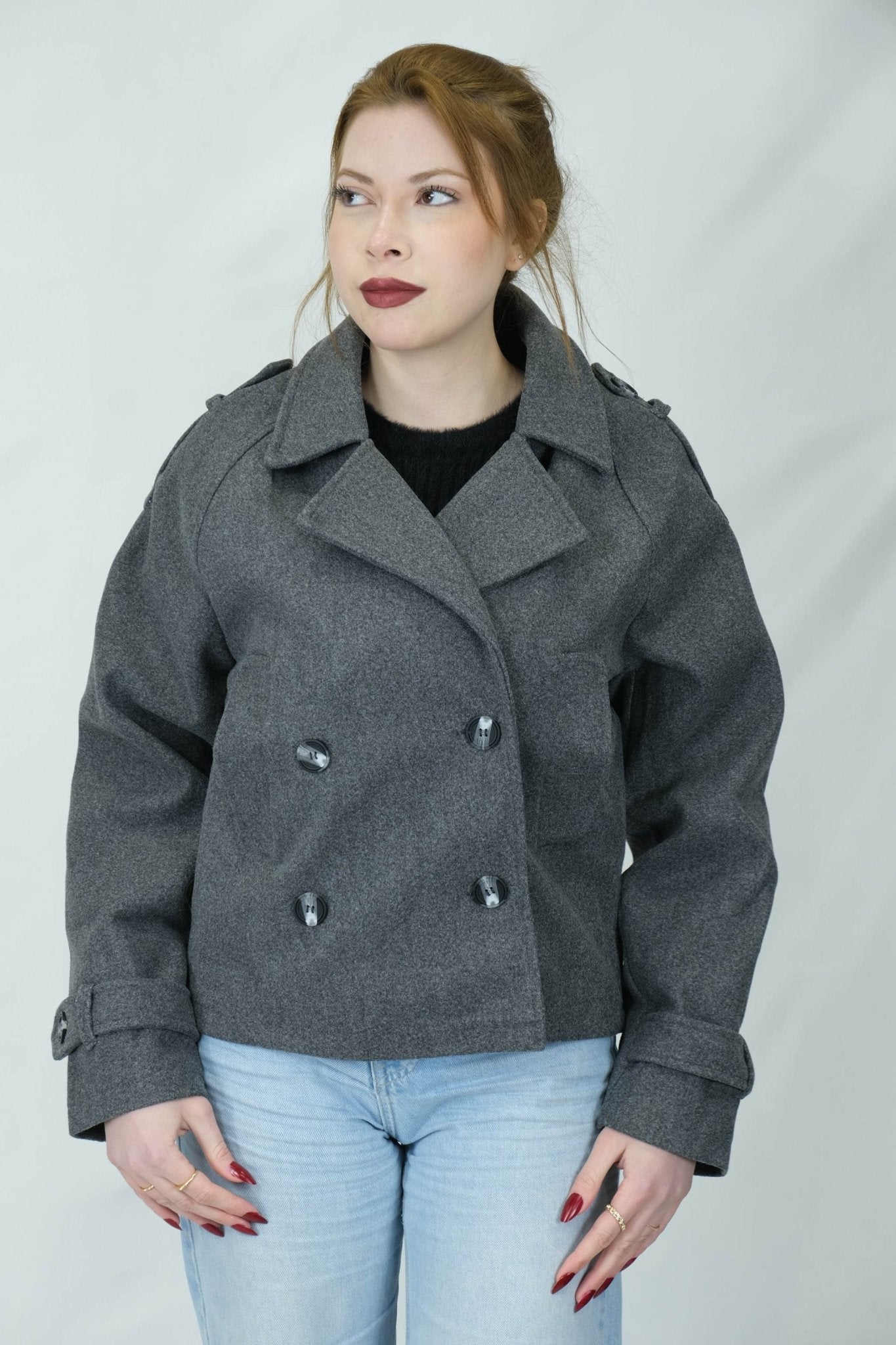 kruvaze kesim kısa kaban 6972 Ürün ikincil görseli