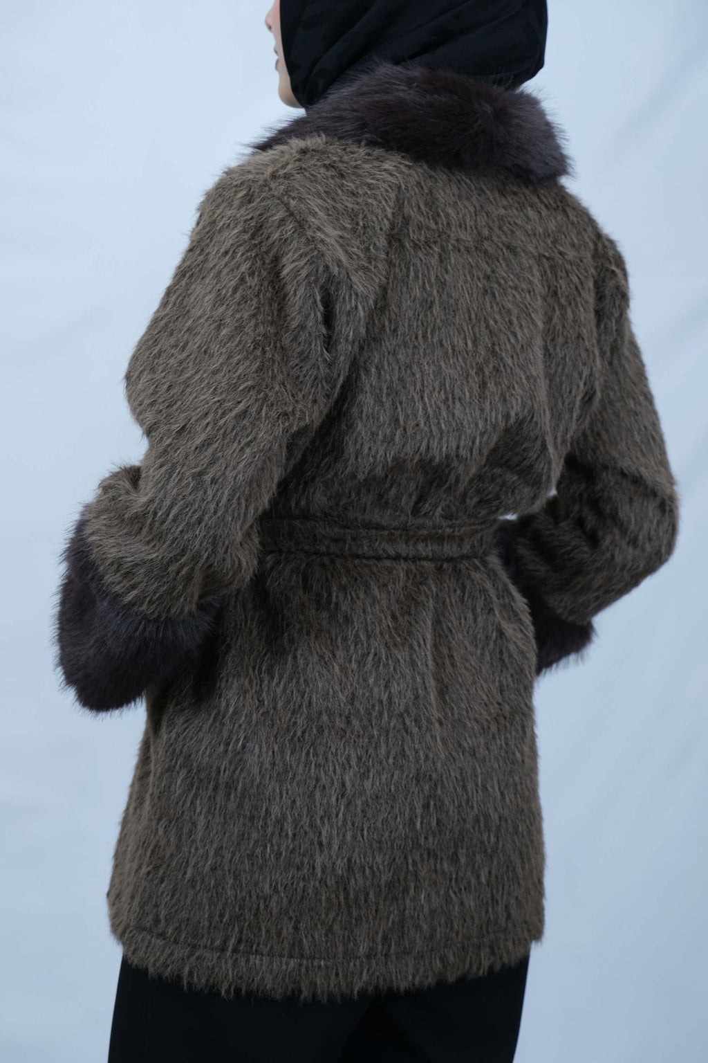 Kürk Detaylı Kuşaklı Buklet Kaban 3043 - Desfita