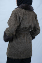 Kürk Detaylı Kuşaklı Buklet Kaban 3043 - Desfita