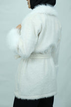 Kürk Detaylı Kuşaklı Buklet Kaban 3043 - Desfita