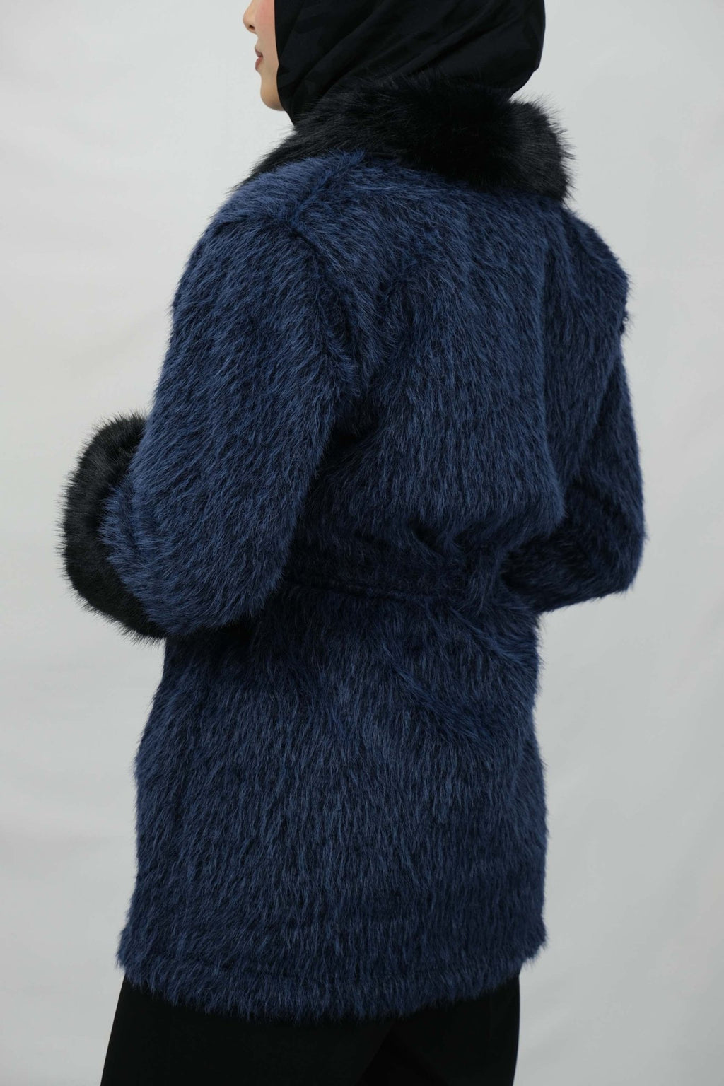 Kürk Detaylı Kuşaklı Buklet Kaban 3043 - Desfita