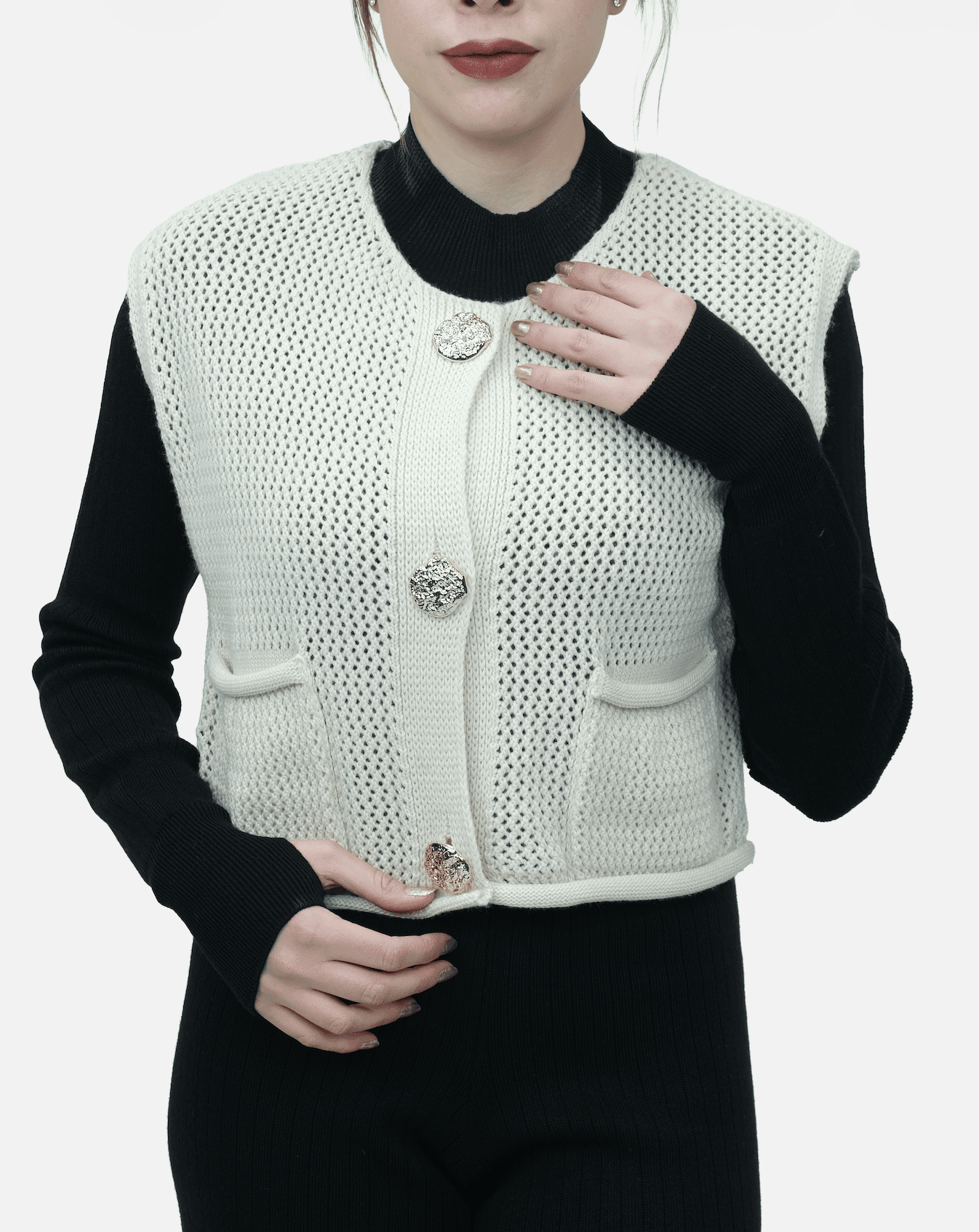 Örgülü Sıfır Kollu Yelek 6637 Ürün ikincil görseli