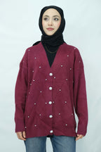 Taşlı düğmeli hırka 3122 - Desfita