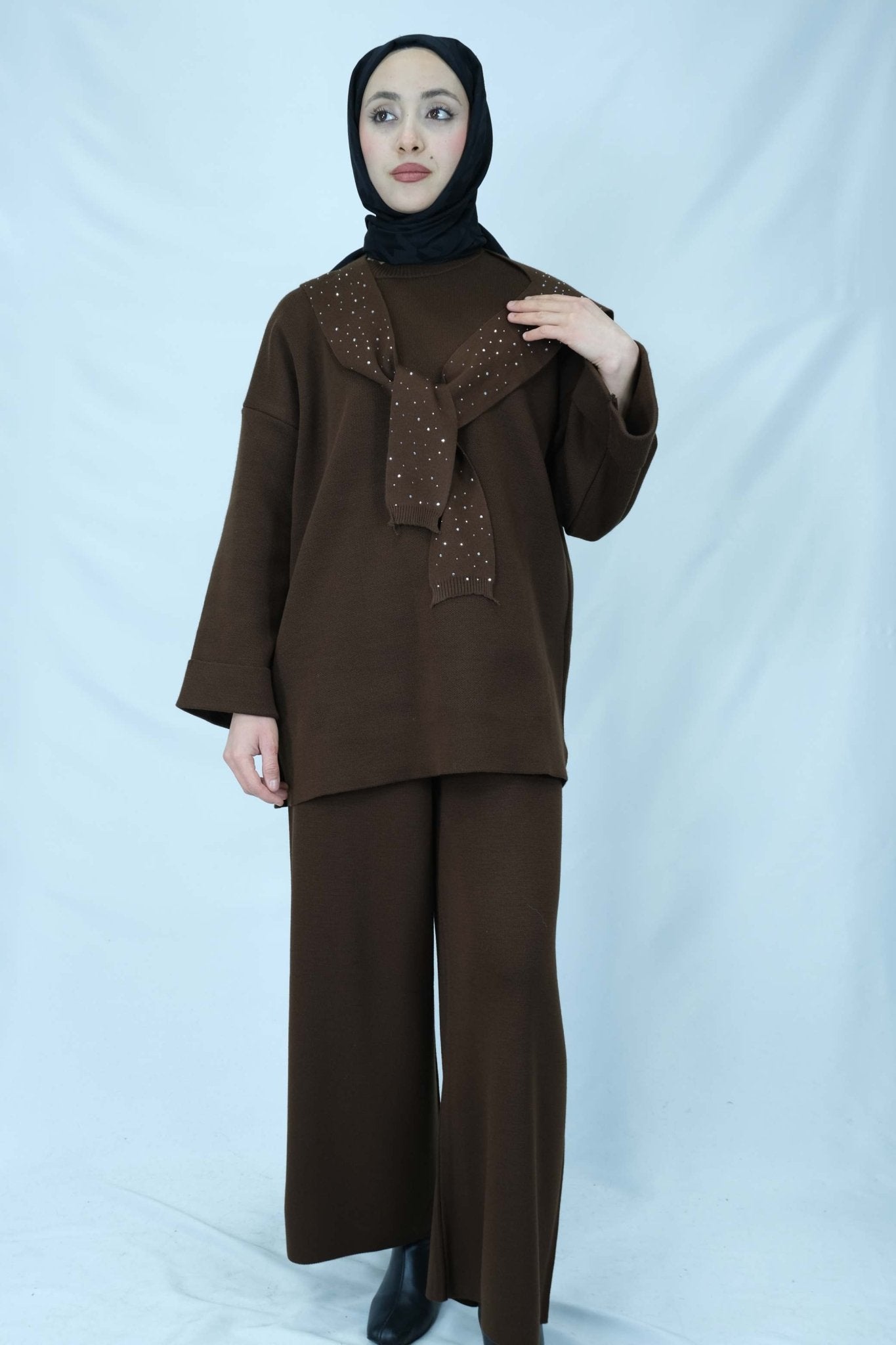 Taşlı triko takım 4019 - Desfita