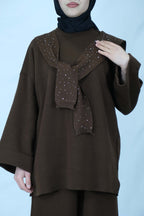 Taşlı triko takım 4019 - Desfita