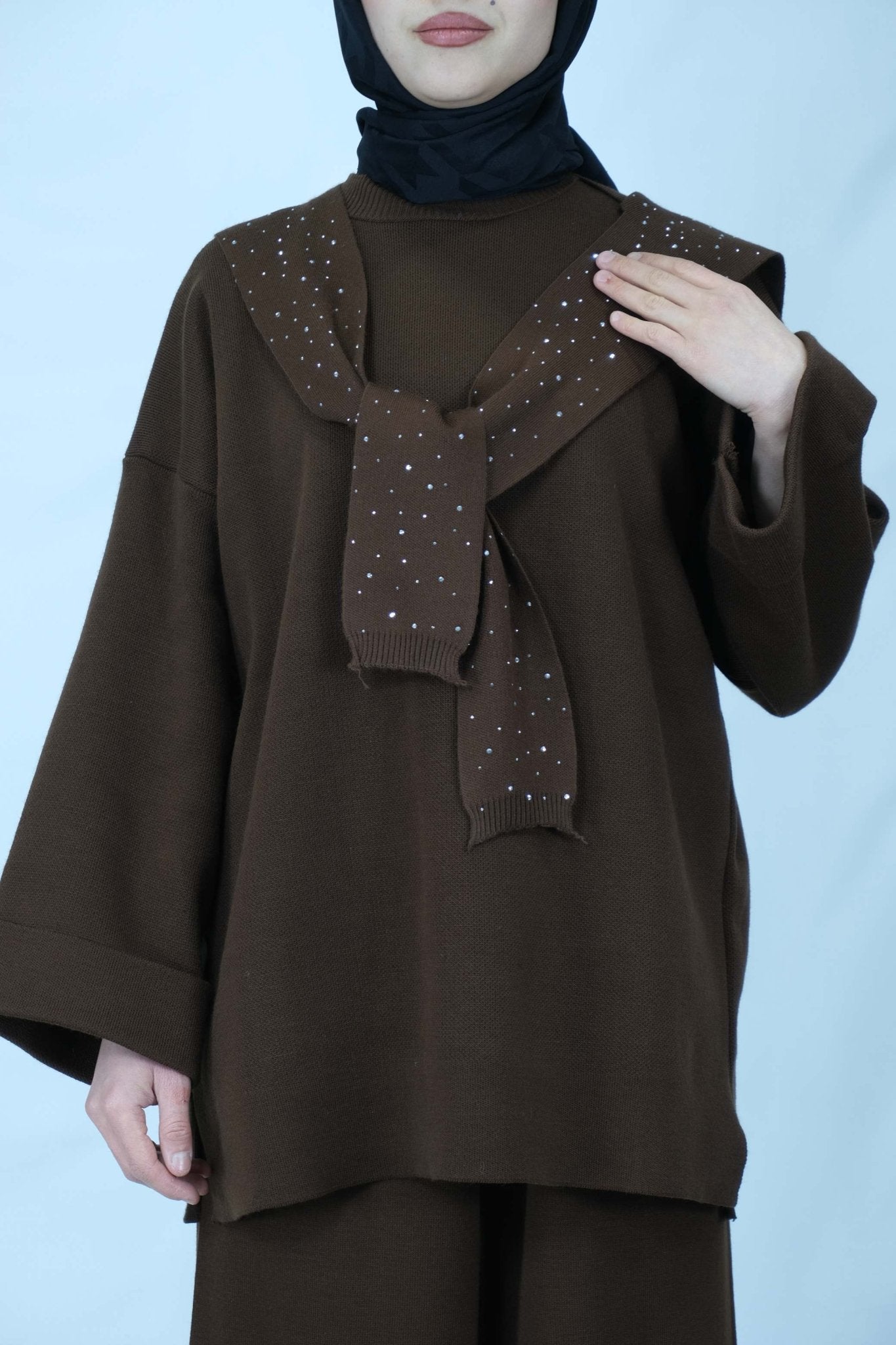 Taşlı triko takım 4019 - Desfita