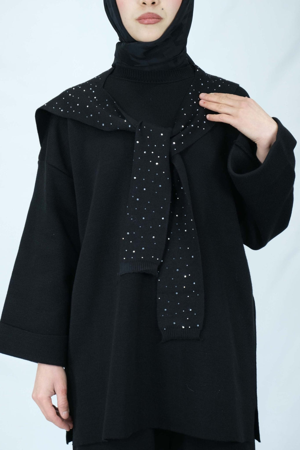 Taşlı triko takım 4019 - Desfita