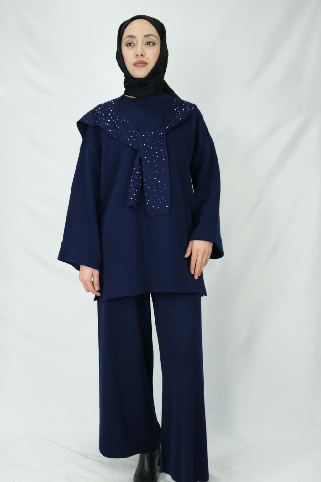 Taşlı triko takım 4019 - Desfita