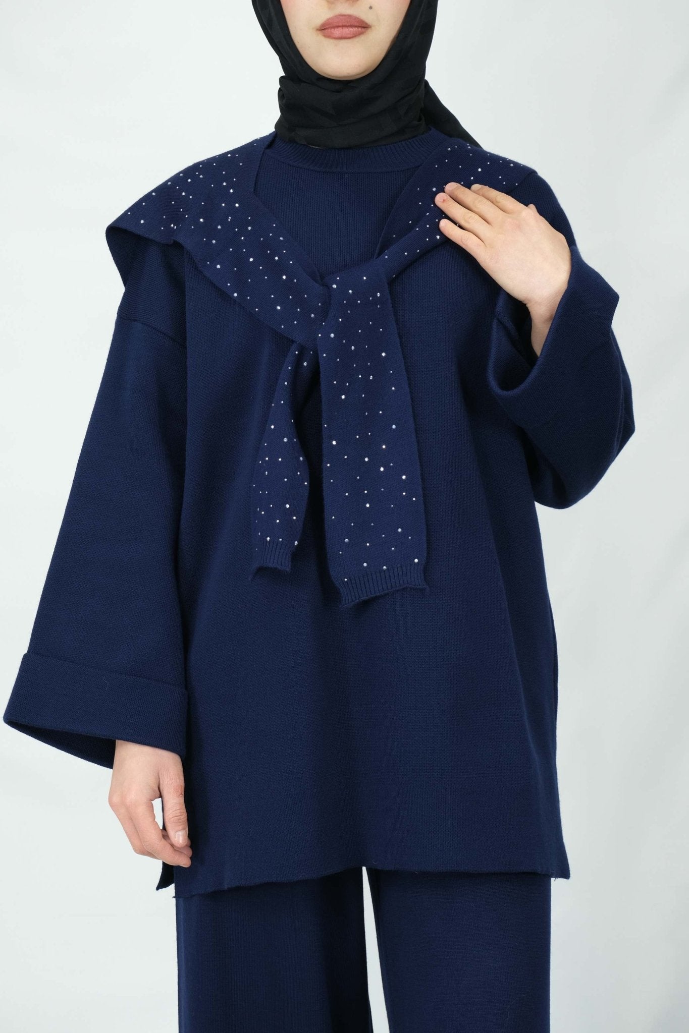 Taşlı triko takım 4019 - Desfita