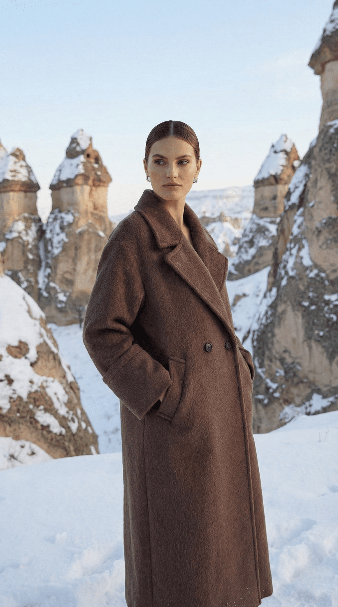 Tay Tüyü Uzun Ceket Ürün ikincil görseli