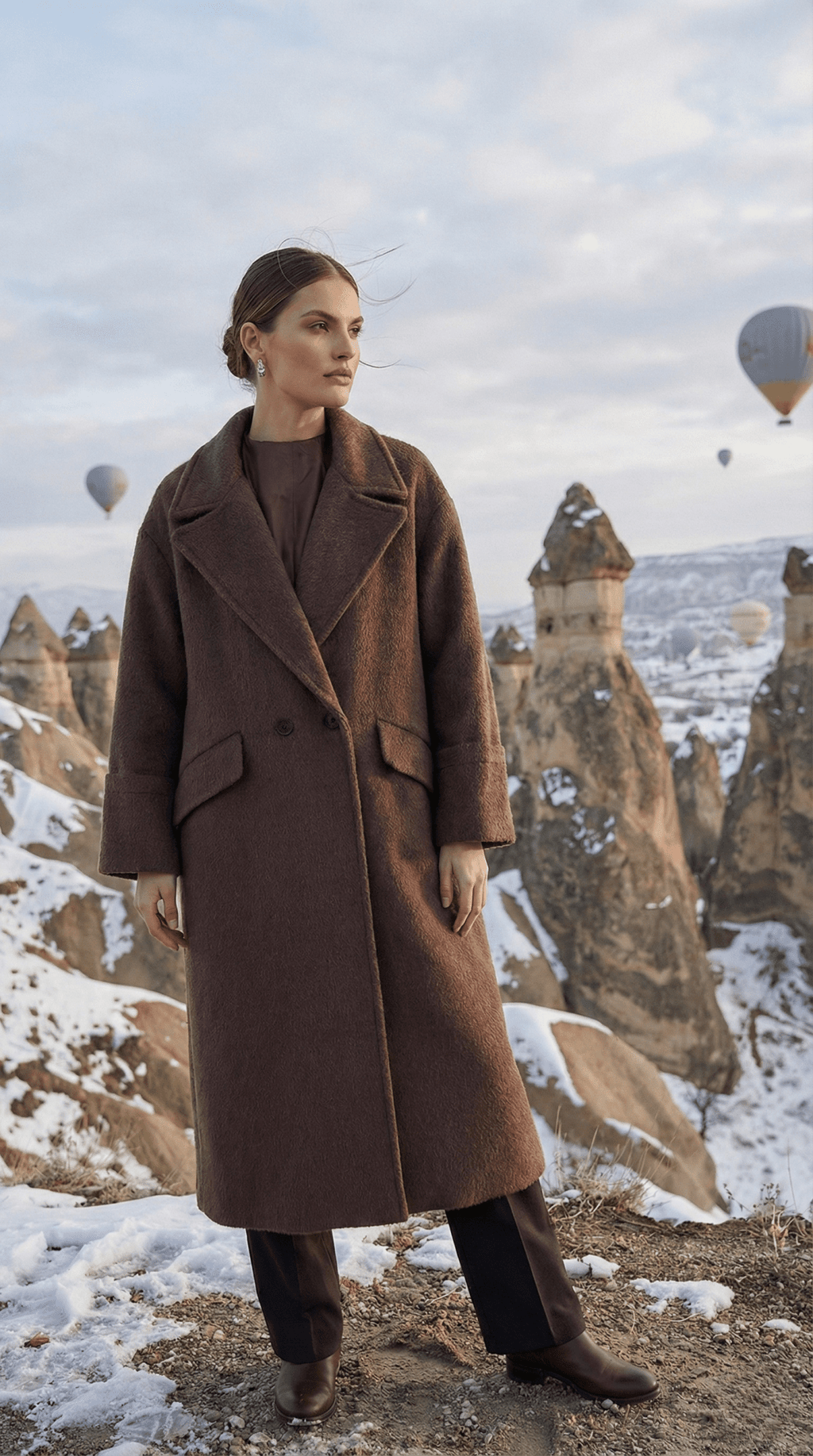 Tay Tüyü Uzun Ceket - Desfita