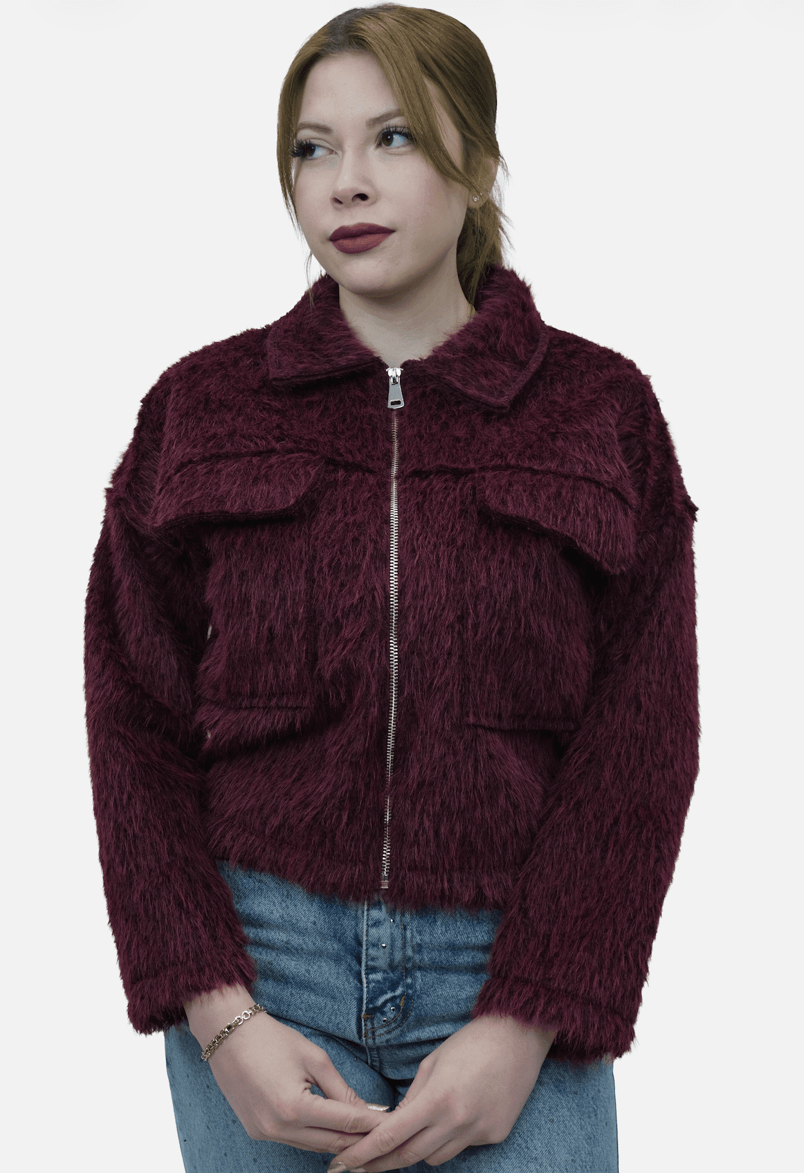 Tüylü Fermuarlı Ceket - 55007 - Desfita Ürün ana görseli