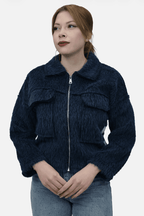 Tüylü Fermuarlı Ceket - 55007 - Desfita