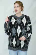 Uzun Baklava desenli triko kazak - Desfita