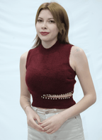 Uzun Kollu Taş Detaylı Kazak 202623 - Desfita