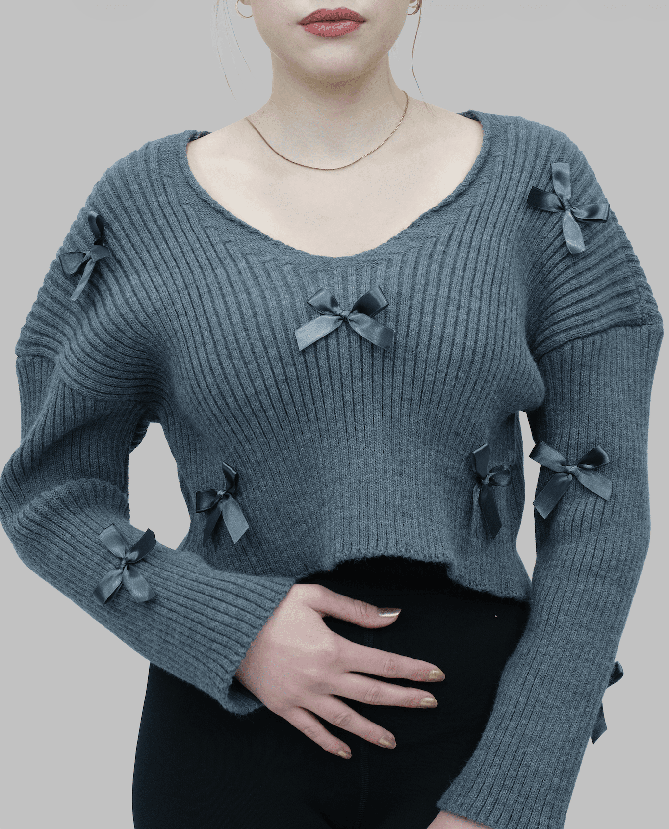 V Yaka Fiyonklu Kazak | 1598 Ürün ikincil görseli