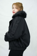 Yaka Kürk Detaylı Ceket 3014 - Desfita